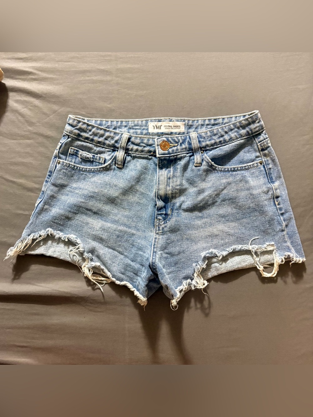 YMI Festival Cutoff Shorts Denim Collection 5/27 Distressed Light Jean -Summer